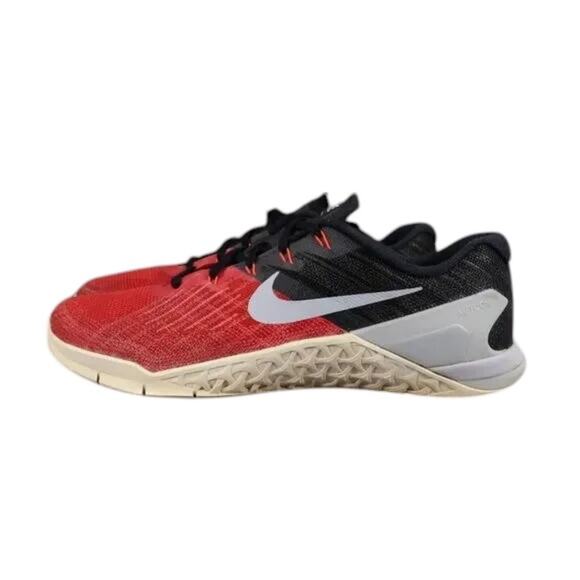 Nike Shoes Mens 12 Athletic Trainer Metcon 3 Red Black Active Sport Crossfit Gym - Picture 4 of 13